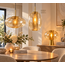 Light en Living Hanglamp Ø30x36 cm MINDELO glas amber+goud