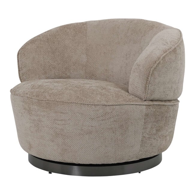 PTMD Draaibare Fauteuil Filou Beige Eden + 2 gratis bijzettafels Ebe