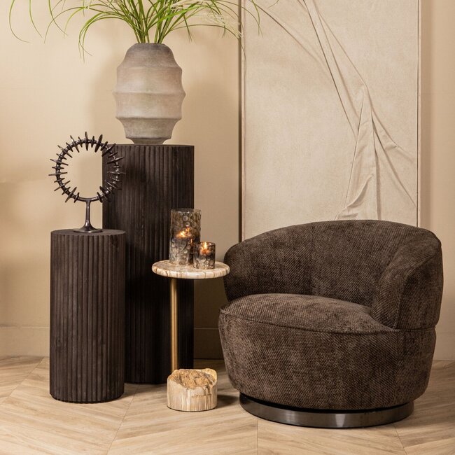 PTMD Draaibare Fauteuil Filou Donkerbruin Eden