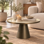 Light en Living Bijzettafel Ø58,5x37 cm JAY glans crème+mat bruin-brons