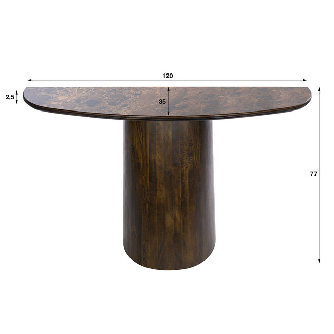 WoonStijl Haltafel Empera Keramiek dark emperador
