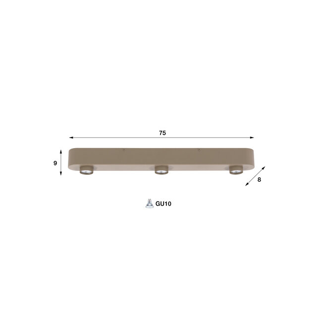 WoonStijl Plafondlamp Bar 3-lichts / Beige