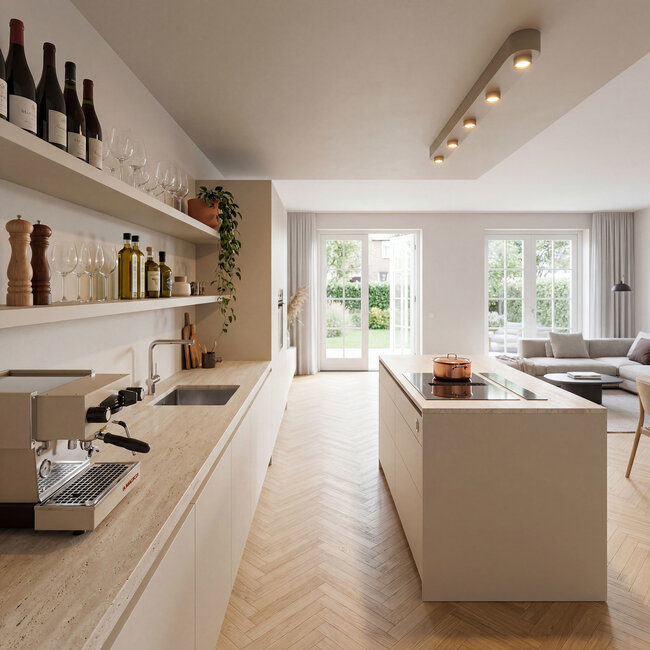WoonStijl Plafondlamp Bar 5-lichts Beige