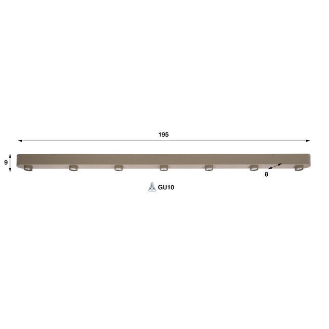 WoonStijl Plafondlamp Bar 7-lichts Beige