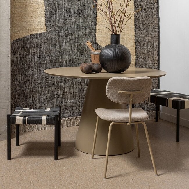 Woood Jorre Eettafel Mdf Militair Bruin Ø120cm