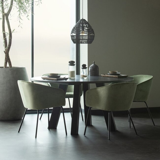 Woood Rhonda Xl Eetkamertafel Ø150cm Eiken Blacknight [fsc]