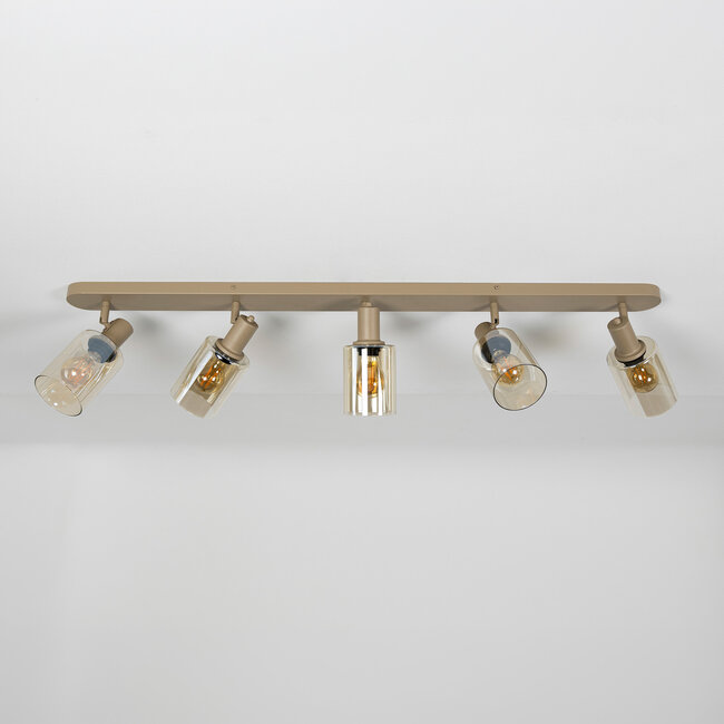 WoonStijl Plafondlamp Sepiora 5-lichts Beige