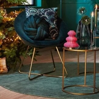 Light en Living Kussen 33x33 cm KNOT velvet petrol