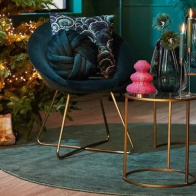 Light en Living Kussen 33x33 cm KNOT velvet petrol