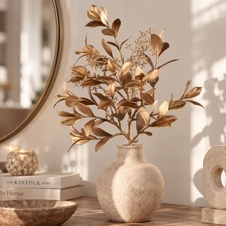 PTMD Kunsttak Magnolia Flower spray brons glitter
