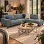 WoonMax Hoekbank Nashville A2 2.5 zits met ottomane Cuba Thyme - Showroommodel