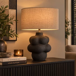 Light en Living Lampvoet CARILO Zwart  Ø33x50 cm