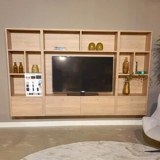 WoonMax Blackburn M wand tv meubel Blond oak - Showroommodel compleet