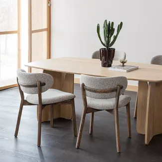 Woood Udar eetkamerstoel met houten frame donkerbruin