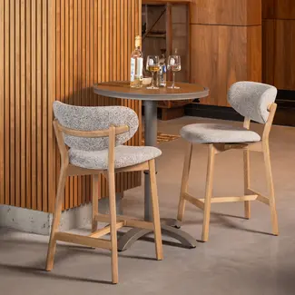 Woood Udar Barstoel Naturel Met Houten Frame Naturel [fsc]