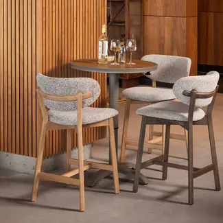 Woood Udar Barstoel Naturel Met Houten Frame Bruin [fsc]