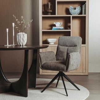 Tower Living Varzo Armstoel - Toro 45 mocca (draaibaar)