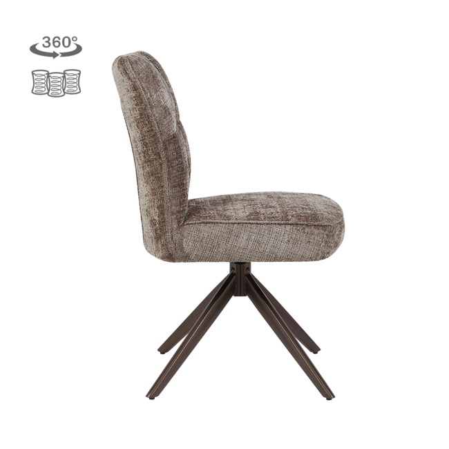 Tower Living Bardi Stoel - Cremona 24 clay - anodic frame (draaibaar)