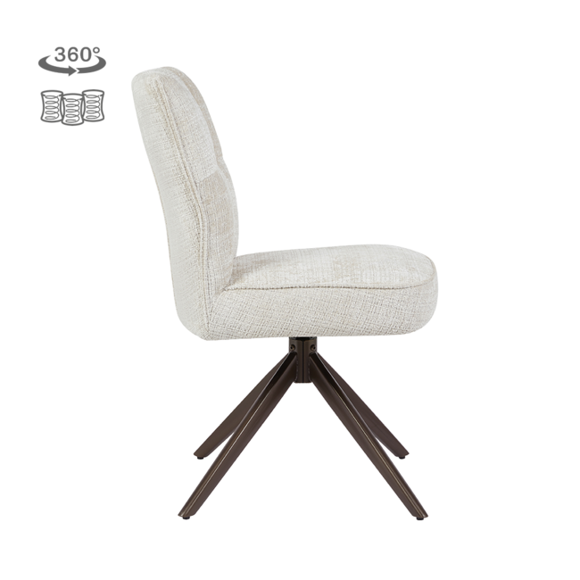 Tower Living Bardi Stoel - Cremona 02 sand - anodic frame (draaibaar)