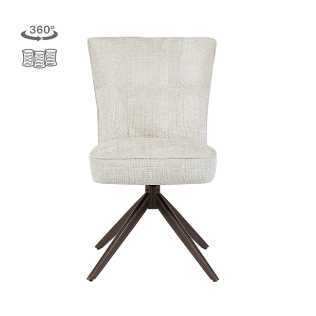 Tower Living Bardi Stoel - Cremona 02 sand - anodic frame (draaibaar)