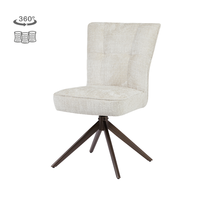 Tower Living Bardi Stoel - Cremona 02 sand - anodic frame (draaibaar)
