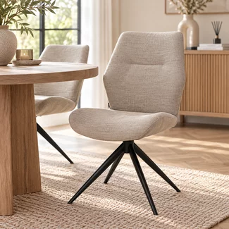 WoonMax Eettafelstoel Palmas Miami - Ash, Zwart of Toffee