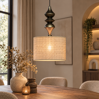 Light en Living Pendel Ø13x34 cm SIOTA mat bruin-brons
