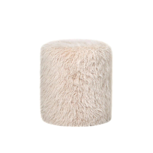PTMD Poef Hair Beige Rond