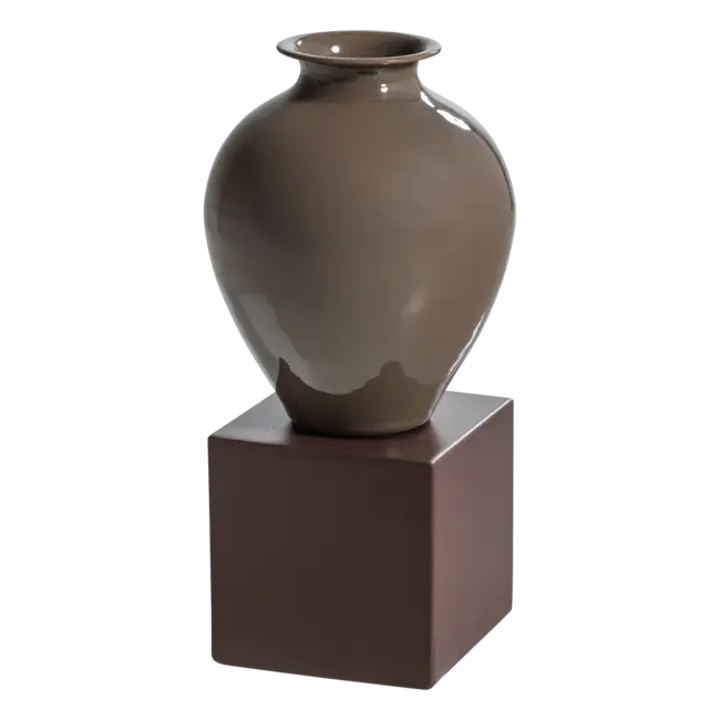 Woood Numo Wanddeco Set Vaas/Kubus 39x19 Cm Metaal Bruin