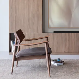 Woood Bask Fauteuil Walnoothout Bruin