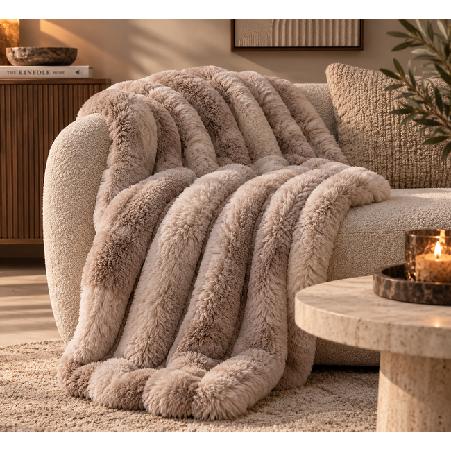 PTMD Plaid Divvo Beige brede rib S