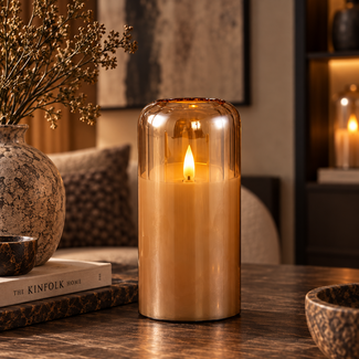 PTMD Glas Led Amber candle L