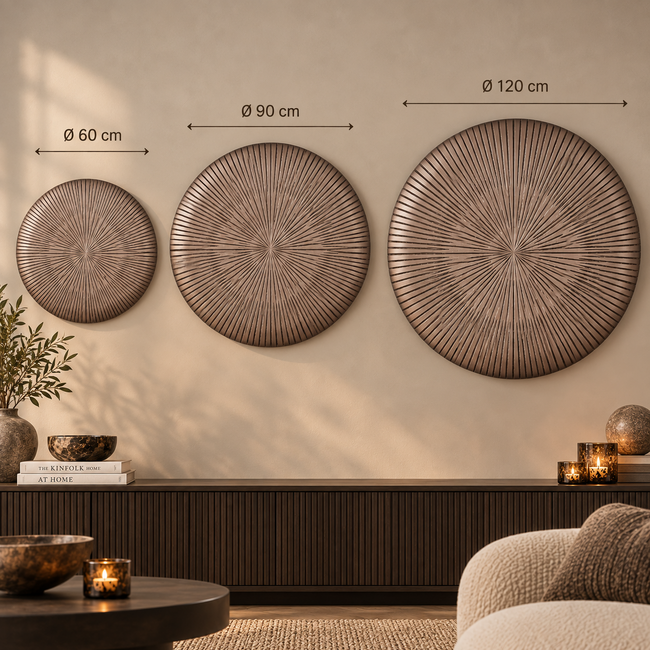 PTMD Wandplaneel Toran Brons MDF rond  gestreept L