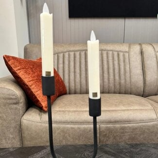 PTMD LED Dinerkaars rustiek wit beweegbare vlam 2 stuks - kort model