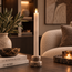 PTMD Dinerkaars LED Diner rustiek beige met beweegbare vlam – 2 stuks