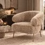 PTMD Fauteuil Hair bruin met gouden onderstel