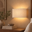 PTMD Wandlamp Devi Naturel linnen rechthoekig laag