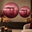 PTMD Wandpaneel Cobey Burgundy handgeschilderd canvas M - Ø 90 cm