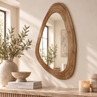 PTMD Spiegel Santin Natural mango wood organic triangle