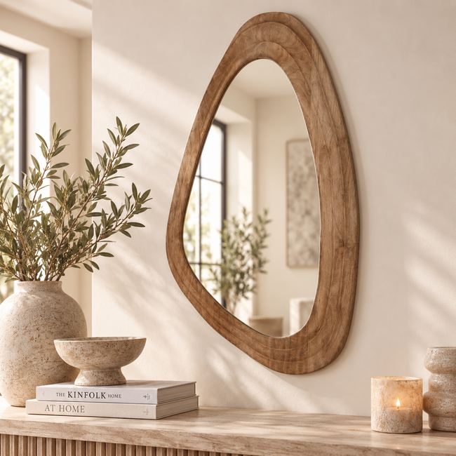 PTMD Spiegel Santin Natural mango wood organic triangle