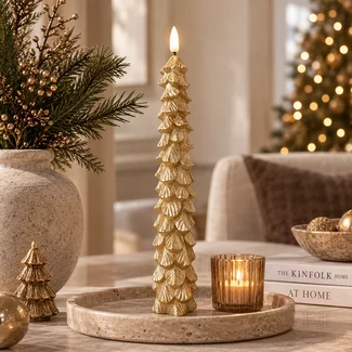 PTMD Dinerkaars LED Kerstboom goud set van 2