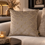 PTMD Kussen Lizze Beige velvet embroidery patroon 45 x 45