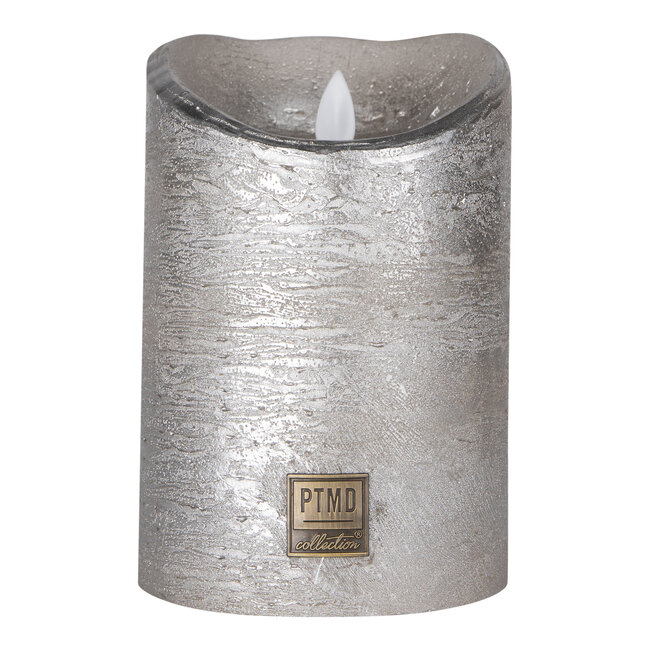 PTMD LED licht kaars metallic taupe met beweegbare vlam XS