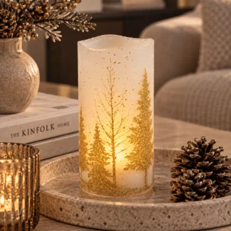 PTMD PTMD LED Kaars Goud Tree met Beweegbare Vlam L