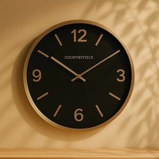 Countryfield Wandklok Copper L zwart / goud Ø 50 cm