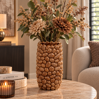 Countryfield Vaas Pine cone L bruin