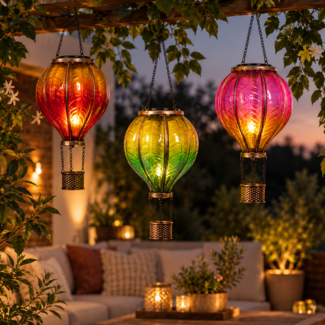 Countryfield Hanger hete luchtballon Solar LED set van 3 multicolor - L