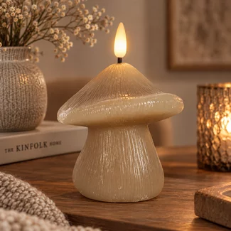 Countryfield Paddestoel kaars LED Lyon S beige