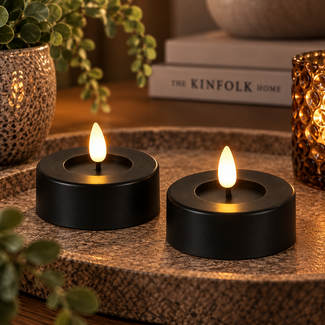 Countryfield Maxi theelicht Ø6,7CM LED Patio set van 2 zwart