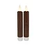 Countryfield Dinerkaars Rustiek Led Lyon set van 2 bruin 12.5 cm